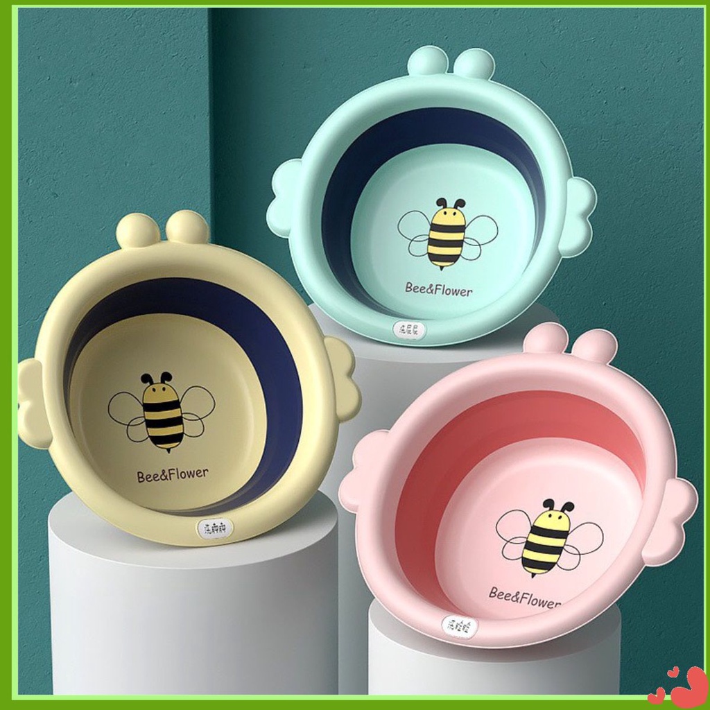 Chậu Rửa Mặt Gấp Gọn Silicon An Toàn Cho Bé