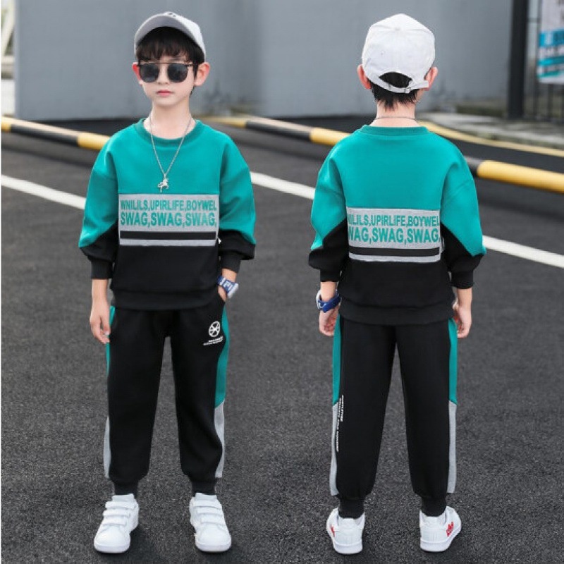 Bộ quần áo trẻ em thu đông 14-45kg cho bé trai 4-15 tuổi mẫu SWAG năng động cá tính, hàng may kĩ , có 2 màu .