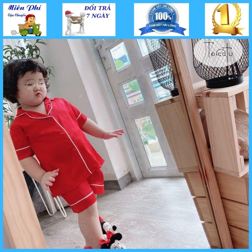 [HÀNG LOẠI 1]PIJAMA Trẻ Em Lụa  Cộc Tay Cực Kì Mềm Mại Và Thoải Mái Cho Bé Từ 6 Tháng Đến 10 Tuổi