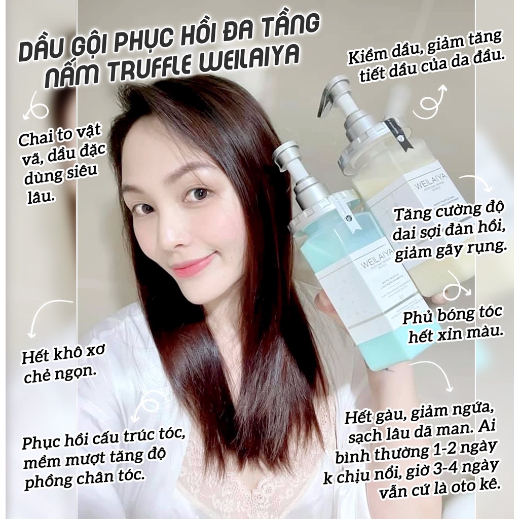 Bộ Dầu Gội Phục Hồi Đa Tầng Nấm Truffle Weilaiya - Tóc Bóng Mượt