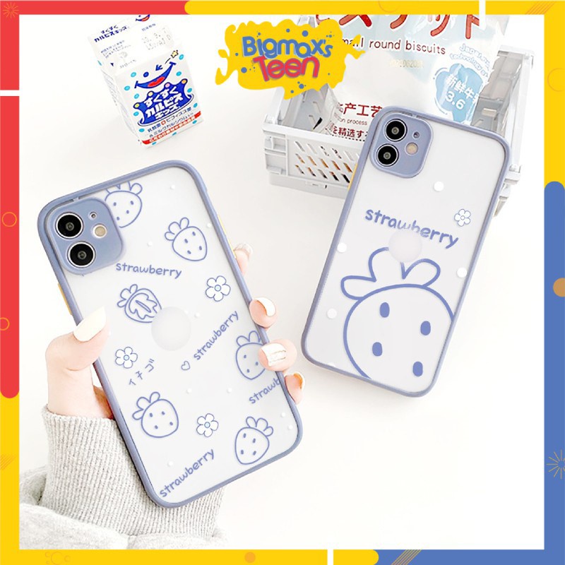 Ốp lưng xiaomi redmi 10/note 10/note 8/note 8 pro/note 9s/note 9 pro/note 9/ note 7/note 8/8A mẫu nhám Dâu xanh M17