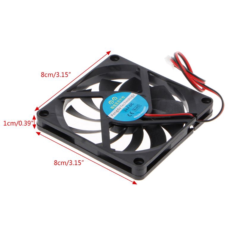 Quạt tản nhiệt CPU 24V 2 chấu 80x80x10mm chuyên dụng cho máy tính bàn