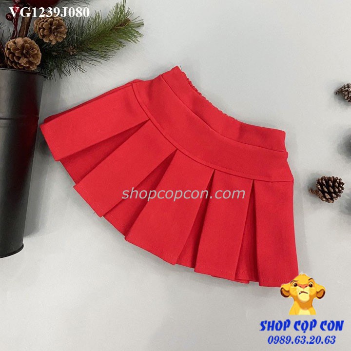 Chân váy xếp ly có quần bên trong cho bé gái từ 20-32kg