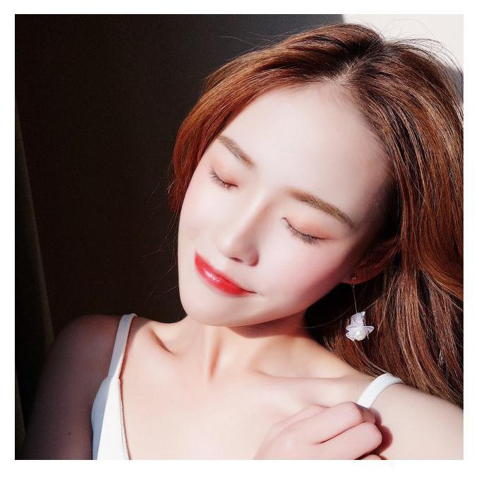 Bông tai dài đơn giản hoang dã, hoa ngọc nhỏ thả, dài - Khuyên tai BT45