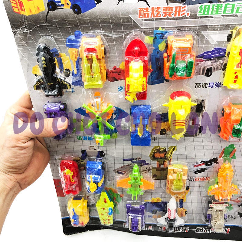 Đồ chơi lắp ráp xe & máy bay thành robot 8 con 38002