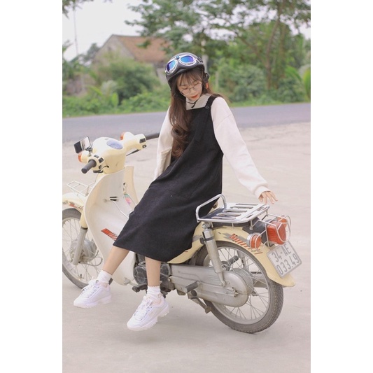 váy yếm nhung mùa đông ẢNH THẬT VIDEO hichi | BigBuy360 - bigbuy360.vn