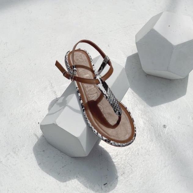 V(VIDEO) Sandal Nữ Kẹp Ngón Da Rắn Mềm Êm Siêu Tây Fullbox Xịn 2020 : L ‣ ◦