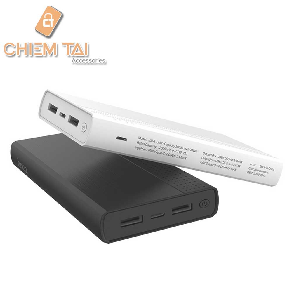 [CHIECTG15 GIẢM 15K] Pin sạc dự phòng Hoco J33A 20000mAh kèm cáp (Lightning &amp; Micro USB)