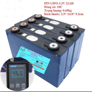 Cell pin Lipo 3,2v 22ah. Dòng xả 10C. Hàng mới 100%