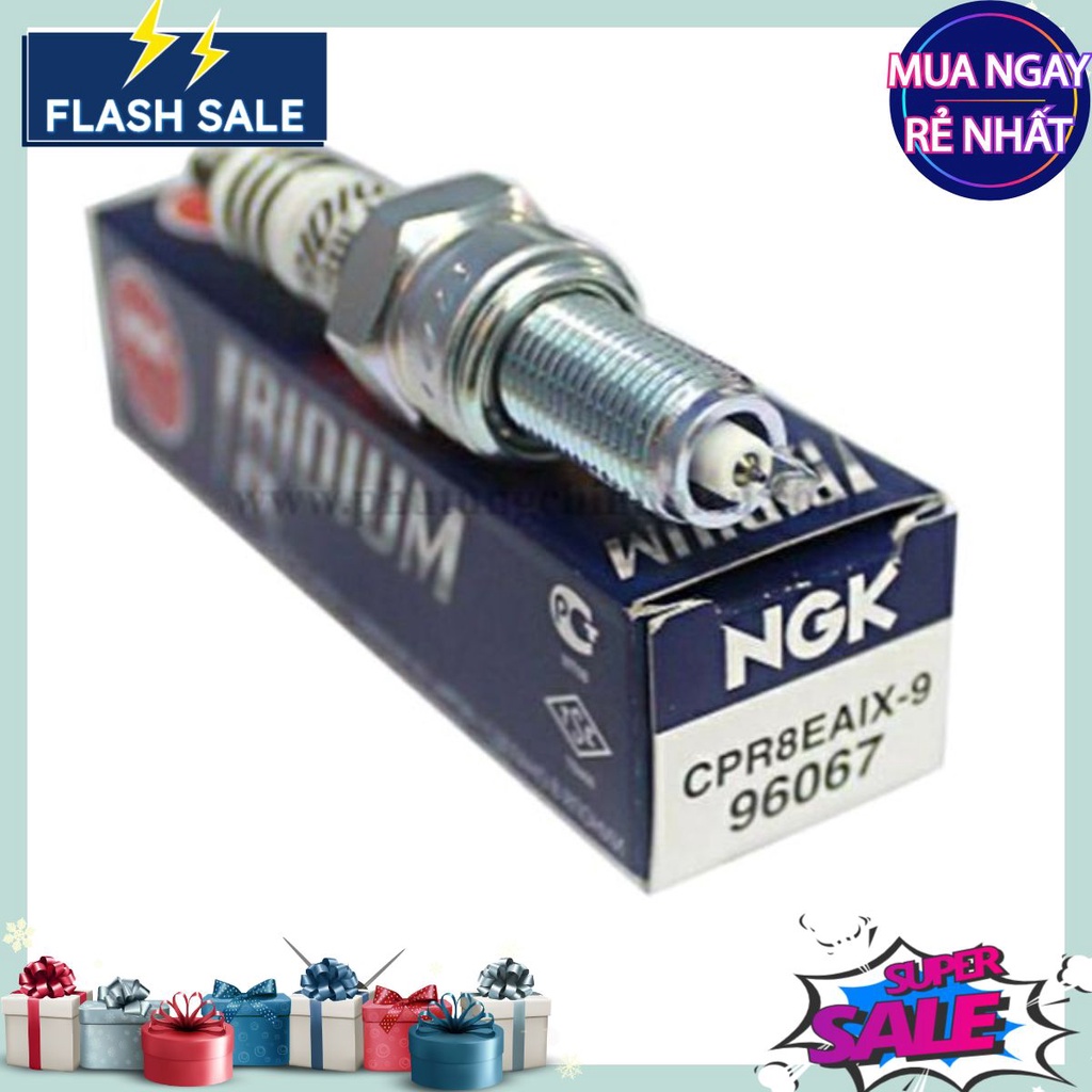 Bugi NGK CPR8EAIX-9 96067 chân dài cho Exciter NVX Zoomer CBR GSX Raider ShVn 125 150, Vision