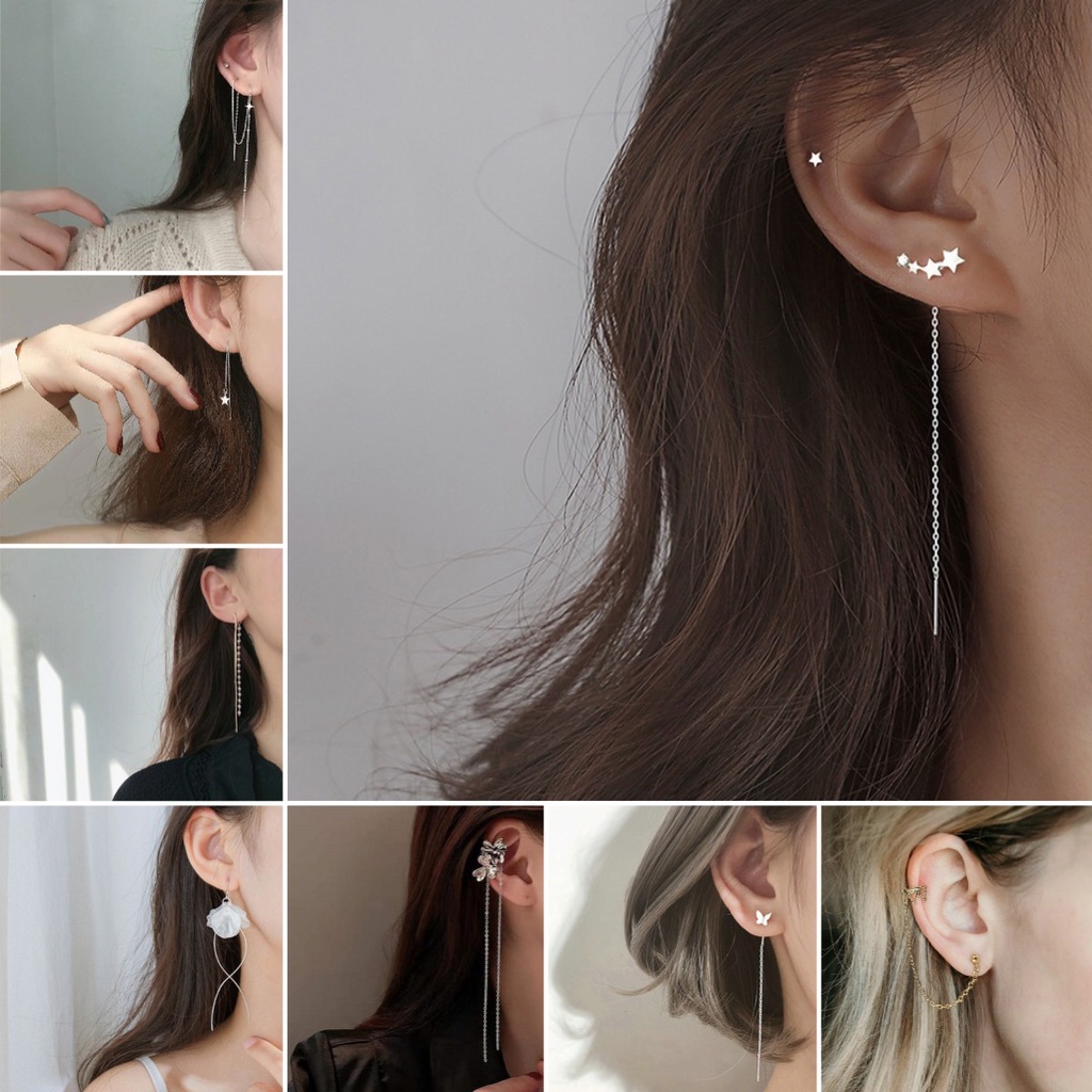 Đôi Bông Tai Dáng Rơi Họa Tiết Ngôi Sao / Trái Tim Thời Trang Cho Nữ dreamdiary