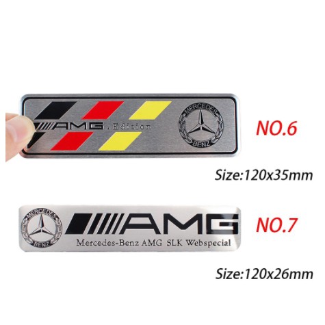 Đề can kim loại Mercedes Benz AMG Brabus dán trang trí thân xe hơi ô tô C180 C200 C250 C300 E200 E25