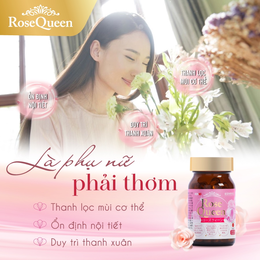 Rose Queen - Viên uống cân bằng nội tiết và khử mùi Nhật Bản BCA44