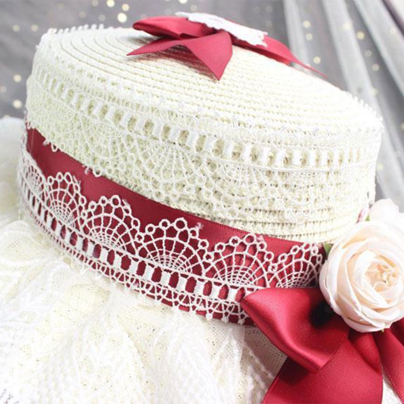 Mũ Cói Handmade Chống Nắng Phong Cách Lolita Cổ Điển