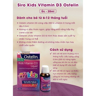 Vitamin D3 Ostelin dành cho bé 0m/6m