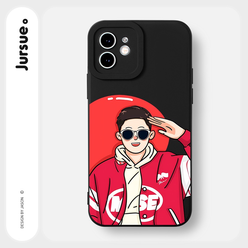 Ốp lưng JURSUE mềm hoạt hình cặp đôi dễ thương đẹp Cho iPhone 14 13 12 11 Pro Max SE 2020 X XR XS 8 7 ip 6S 6 Plus Y2394