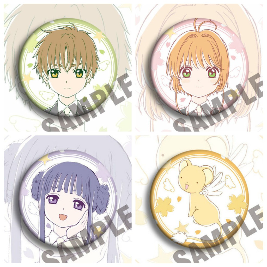 Combo 4 huy hiệu cài áo IN HÌNH Sakura Cardcaptor Thủ lĩnh thẻ bài anime chibi dễ thương tiện lợi