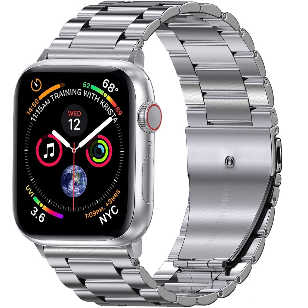 Dây Đeo Bằng Thép Không Gỉ 45mm 41mm Cho iwatch 6 5 4 3 2 se 44mm 40mm 42mm