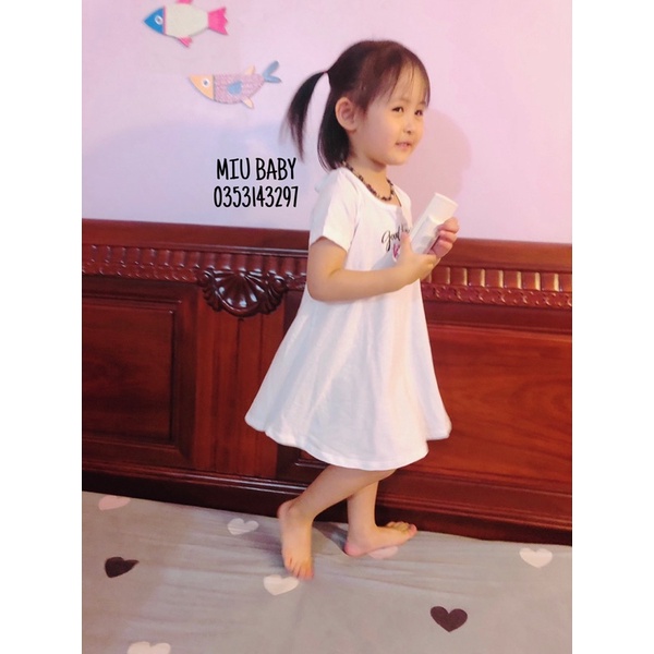 Váy cotton Genkids 2 màu cho bé gái