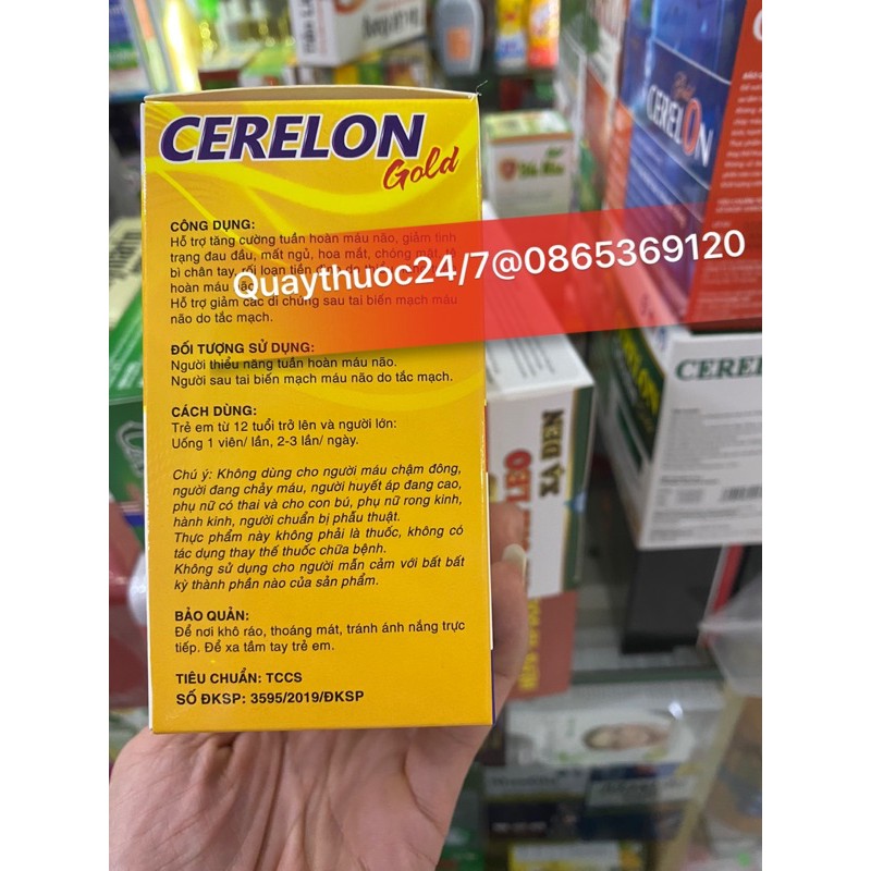 VIÊN UỐNG BỔ NÃO CERELON GOLD (sản phẩm này ko phải là thuốc không có tác dụng thay thế thuốc chữa bệnh )