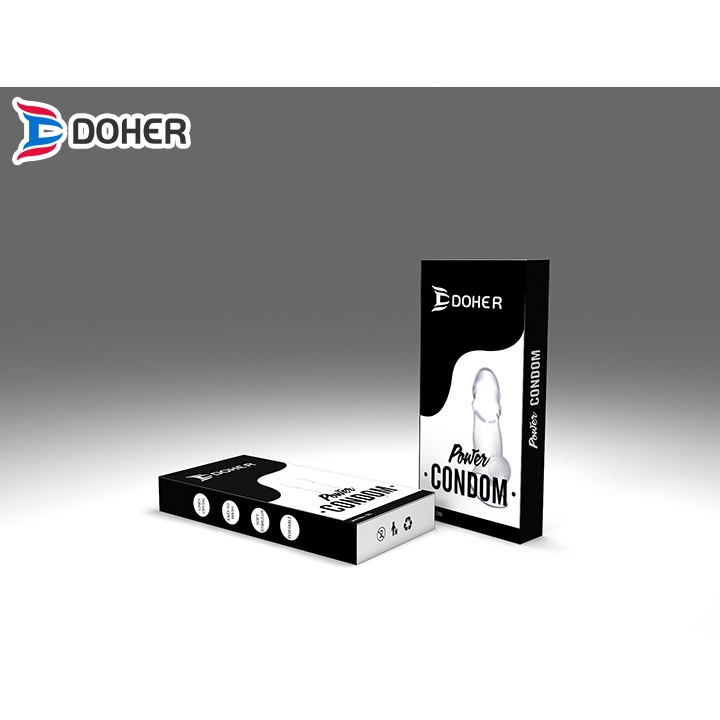 Bao cao su Doher Power siêu dày co giãn tốt có quai đeo chống tụt hộp 1 cái