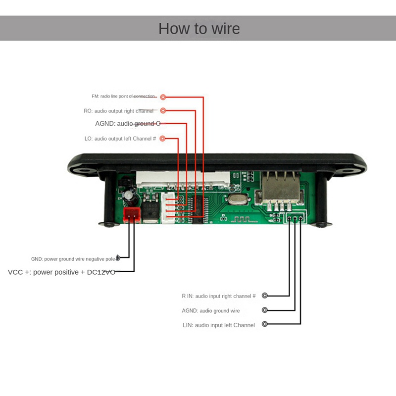 Mô Đun Bảng Mạch Giải Mã USB MP3 Bluetooth 12V MP3 WMA FM AUX USB TF Cho Loa Xe Hơi Điều Khiển Từ Xa