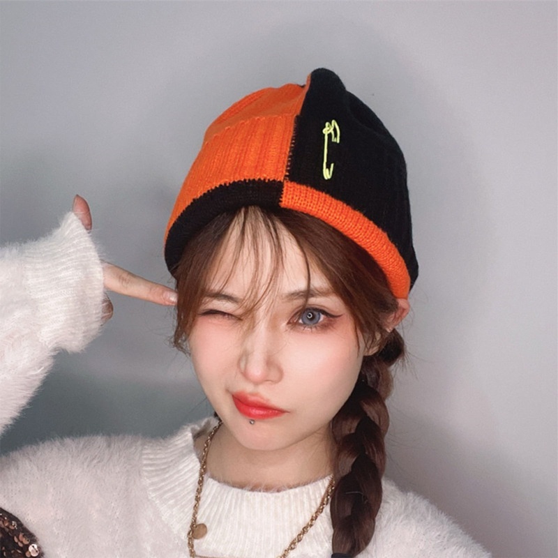 Xiangbao Mũ beanie Trùm Đầu Dệt Kim Màu Sắc Retro Phù Hợp Với Môi Trường Trang Trí Bảo Vệ Tai Khi Đi Tuyết