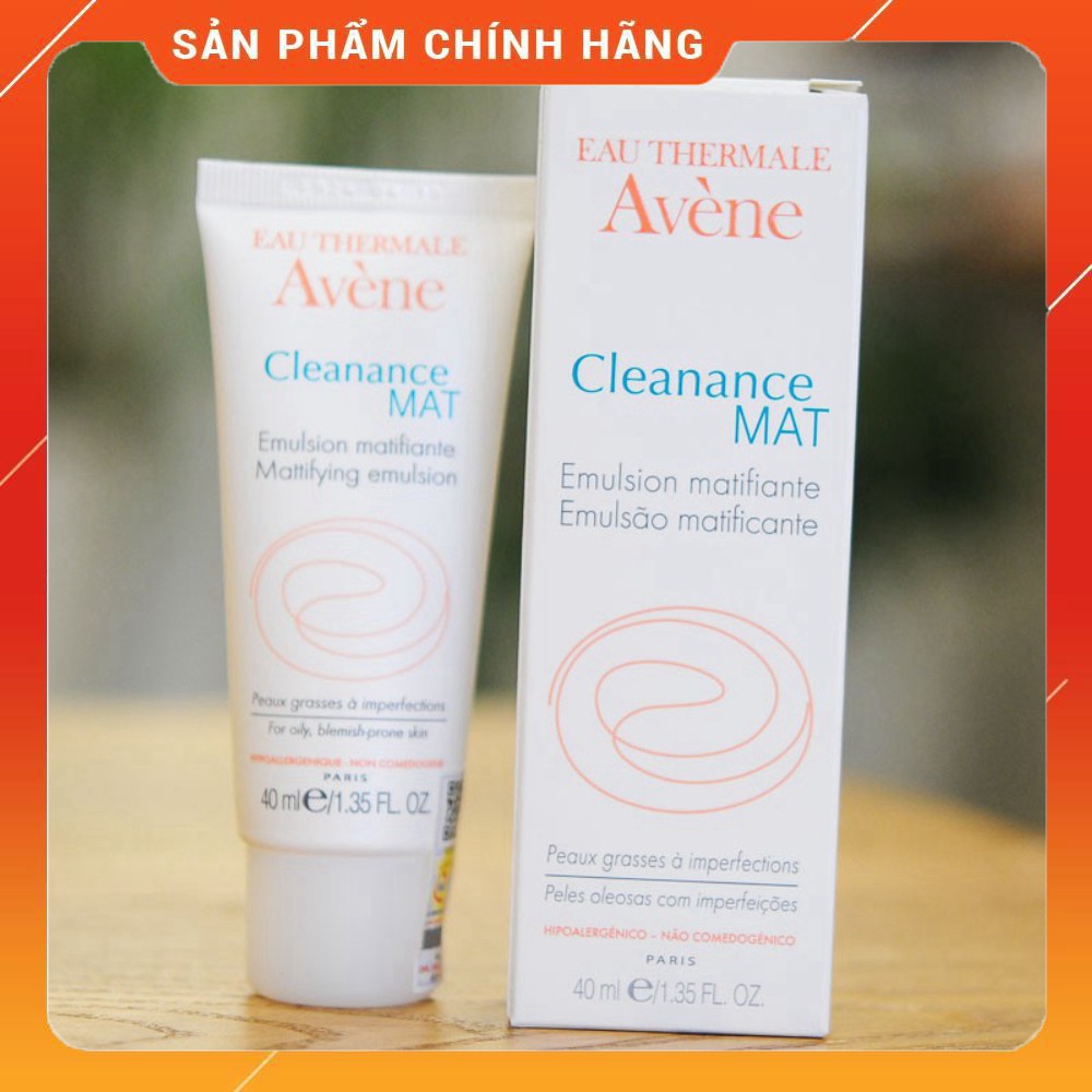 CHÍNH HÃNG Kem kiềm dầu Avene Cleanance Mat Mattifying Emulsion cho da dầu mụn 40ml