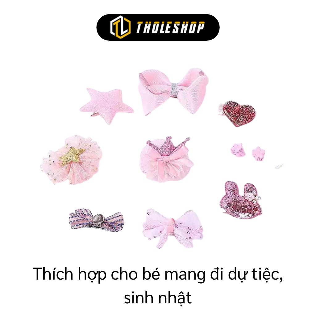 Kẹp Tóc Cho Bé - Hộp 10 Kẹp Tóc, Băng Đô Dễ Thương Hình Nơ, Phụ Kiện Tóc 4082