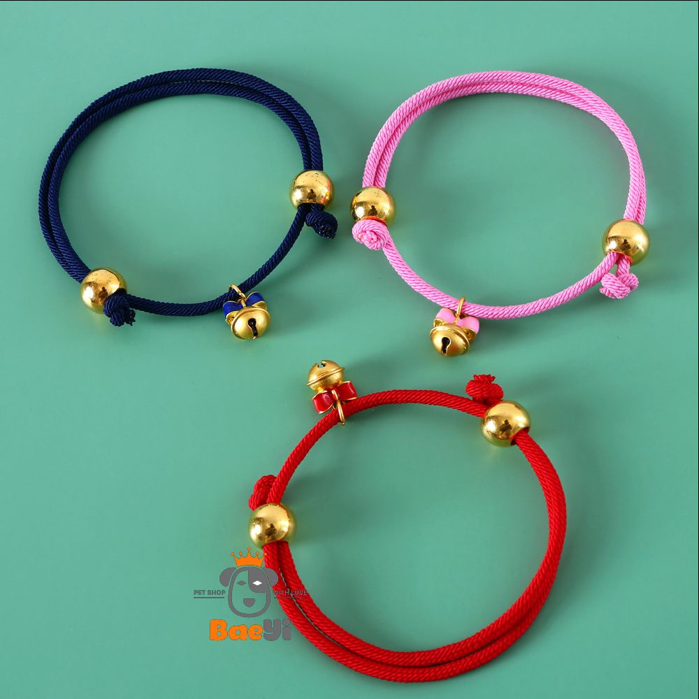 Vòng cổ cho mèo đơn giản đính kèm chuông, có 3 màu, Phụ kiện thú cưng - BaeYi Petshop
