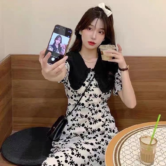 Đầm Hoa Cổ Búp Bê Dáng Rộng Thời Trang Mùa Hè Phong Cách Pháp Hàng Mới 2022 Dành Cho Bạn Nữ