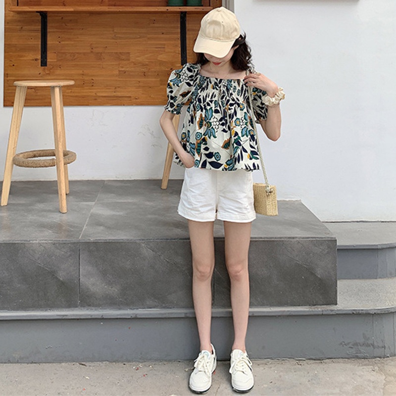 Áo Kiểu Babydoll Cổ Vuông Tay Phồng Ngọt Ngào Dễ Thương Cho Nữ
