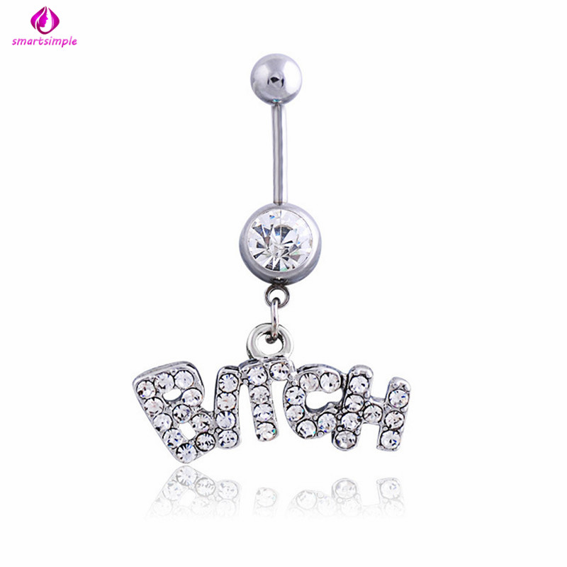 Khuyên Rốn Hình Chữ Bằng Thép Không Gỉ Thời Trang Cá Tính