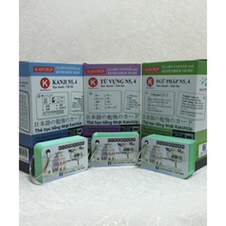 COMBO trọn bộ KatchUp Flashcard sơ cấp tiếng Nhật từ vựng, kanji, ngữ pháp N5,4
