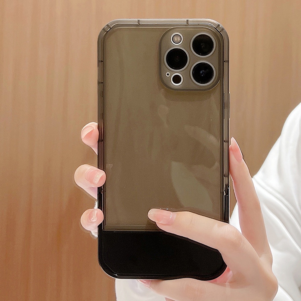 Ốp Điện Thoại Silicon tpu Trong Suốt Có Giá Đỡ Cho iphone 11 12 13 pro max mini XR XS 7 8 plus