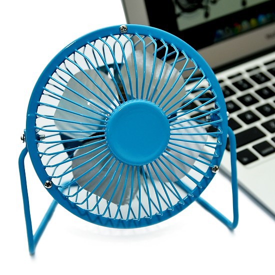 Quạt USB Mini Fan Lồng Sắt 4 inches (Xanh)