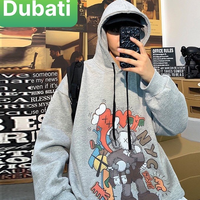 Áo Khoác Hoodie Phối Nón, Áo Nỉ In Họa Tiết Hoạt Hình Kwash Unisex Nam Nữ Thời Trang- DUBATI FASHION