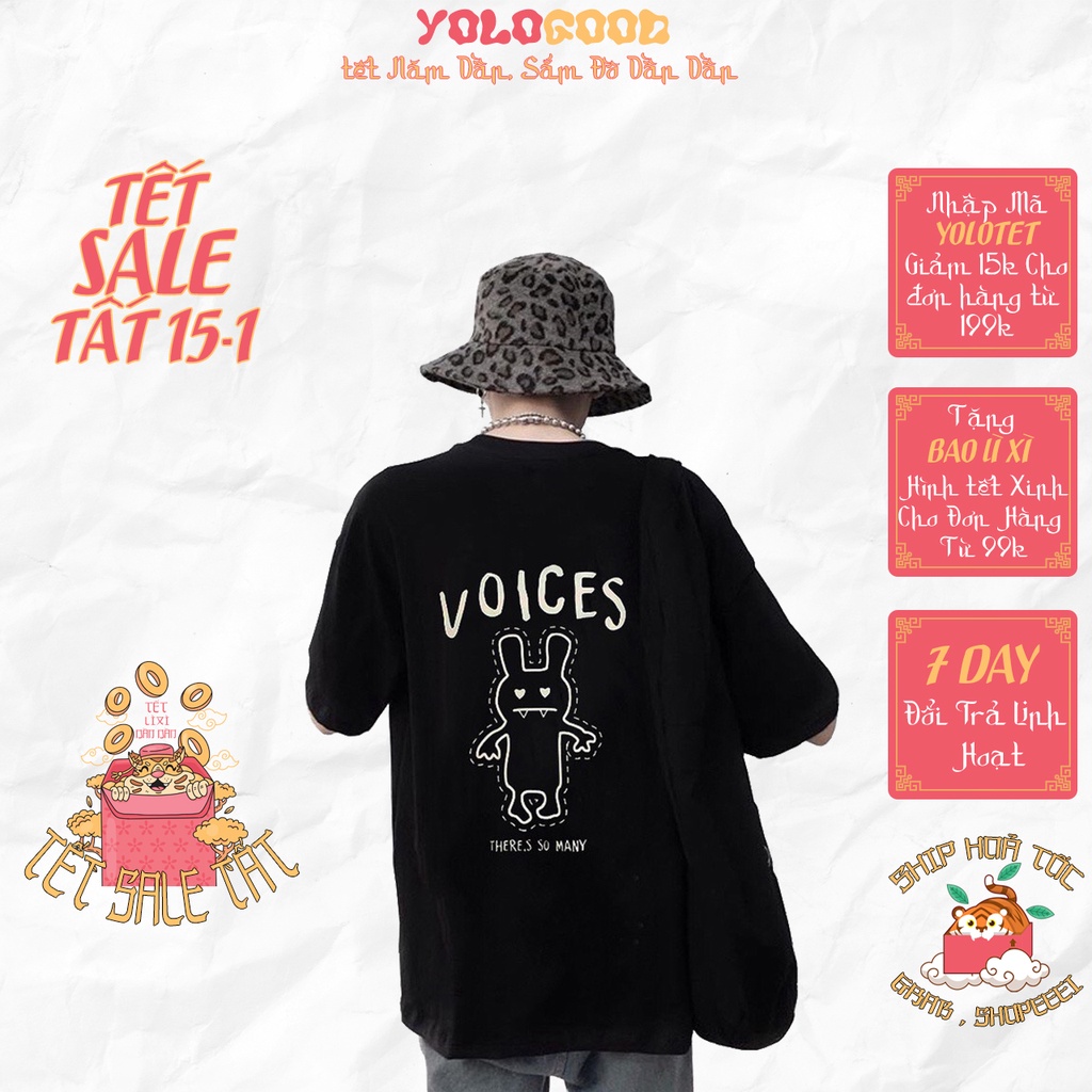 Áo thun tay lỡ  VOICES  phông Unisex nam nữ tee oversize form rộng pull Ulzzang Streetwear Hàn Quốc vải mềm