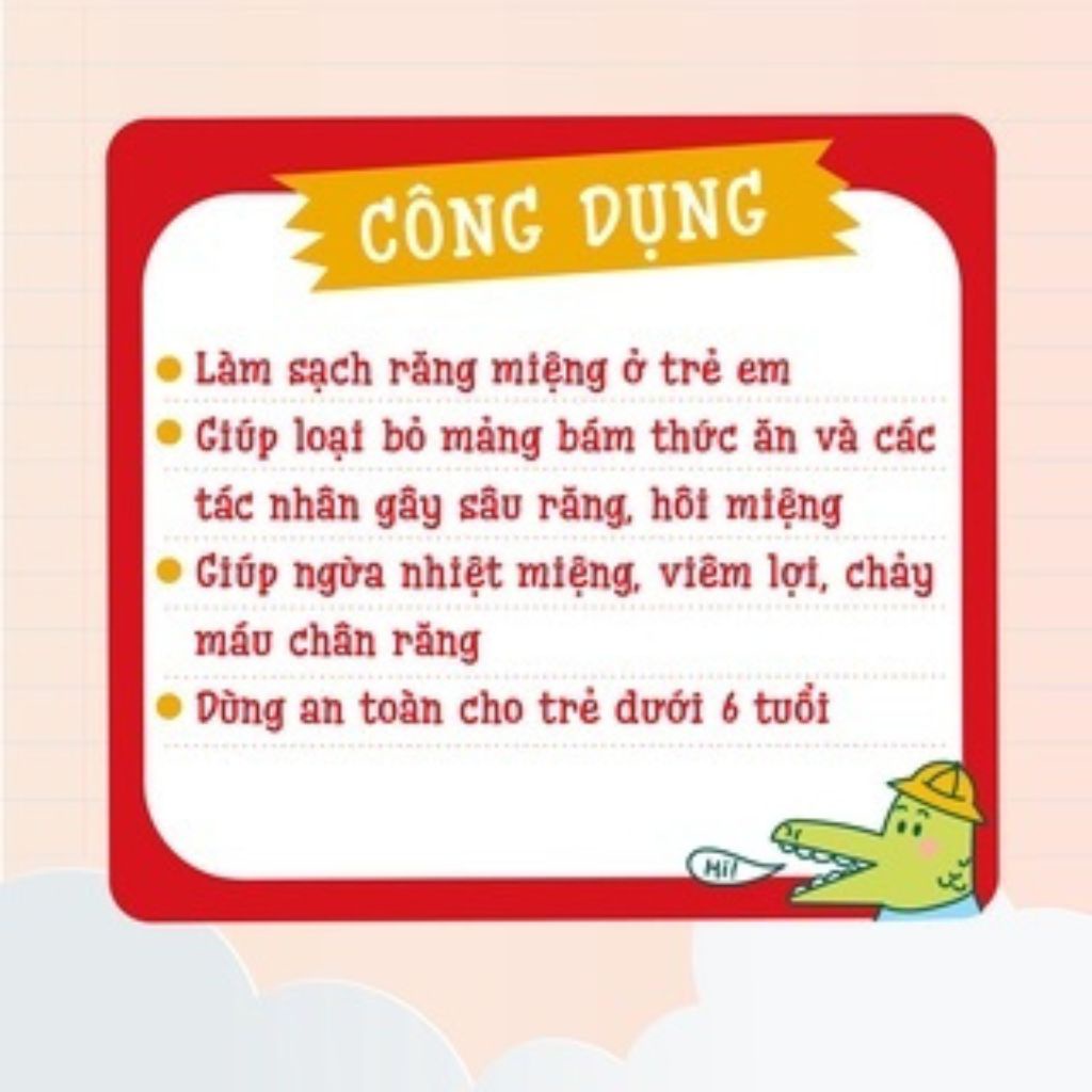 Combo 5 tuýp Kem đánh răng trẻ em thảo dược Ích Nhi hương dưa gang tuýp 50g, dưới 6 tuổi nuốt được, chăm sóc răng miệng