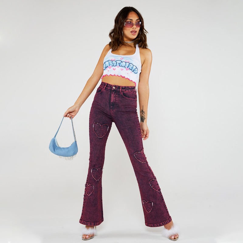 DUNEA Áo Hai Dây In Chữ Thời Trang Cá Tính Cho Nữ