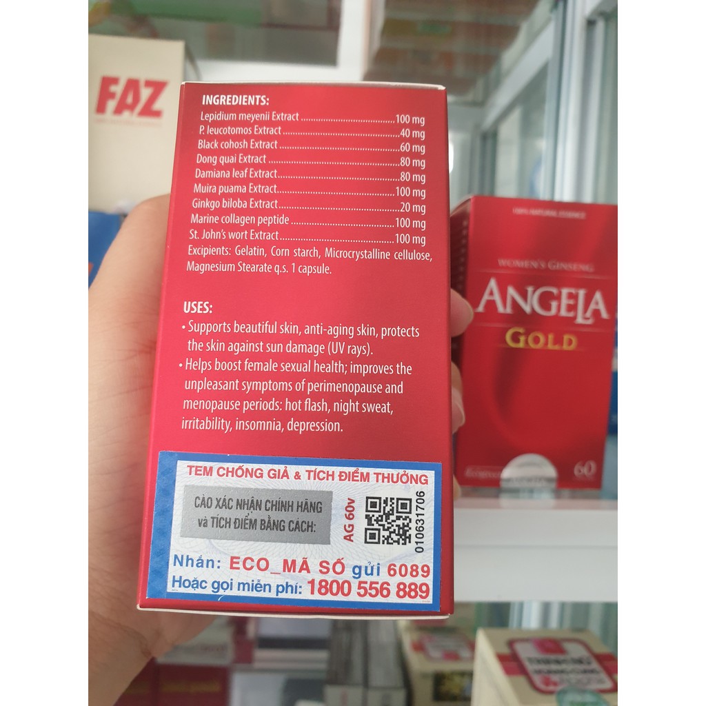 [CHÍNH HÃNG TÍCH ĐIỂM ] Sâm Angela Gold - Tăng cường sinh lý nữ - lọ 60 viên | BigBuy360 - bigbuy360.vn