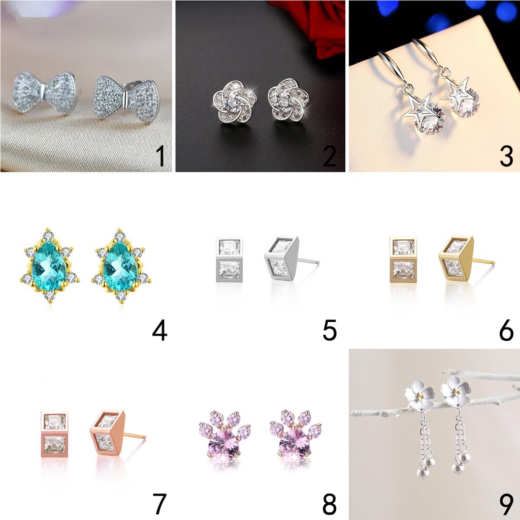 Bông tai bạc 925 hình hoa thời trang Hàn Quốc dành cho nữ Ed009