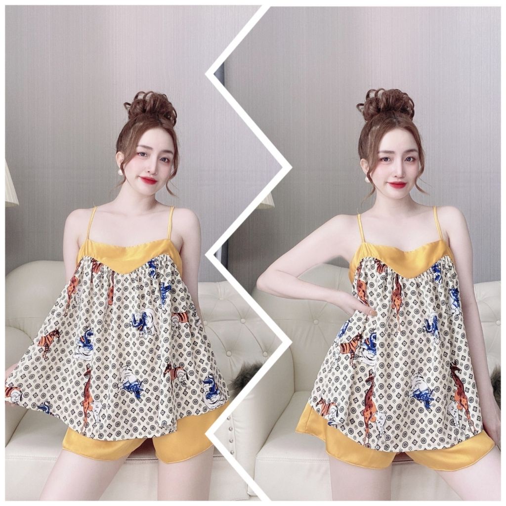 Đồ Ngủ Nữ BIGSIZE Đồ Ngủ Sexy lụa Satin Babydoll cao cấp mềm mại xinh xắn &lt; 62KG