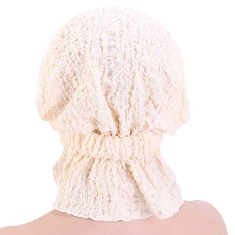 Mũ Trùm Đầu Kiêm Khăn Choàng Cổ Xếp Ly Nếp Nhăn Co Giãn Màu Sắc Tươi Sáng Cho Nữ