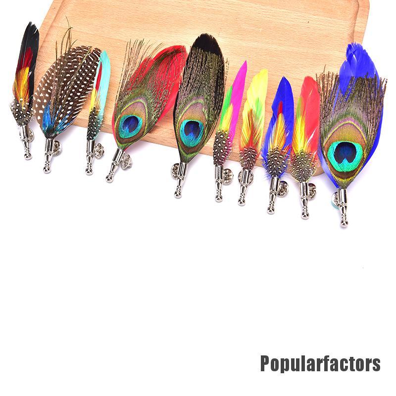 Ghim cài áo đính lông vũ thời trang tùy chọn kiểu dáng