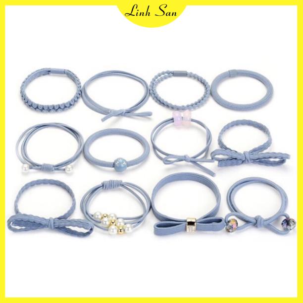HỘP 12 CHIẾC CHUN BUỘC TÓC SIÊU ĐẸP N