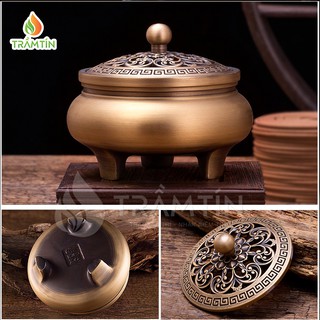 Lư đồng xông trầm hương (đế chân cao)