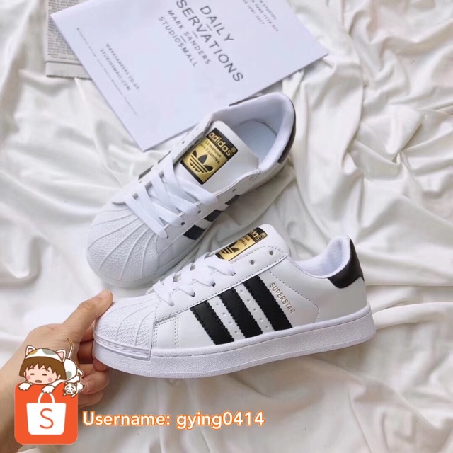 Giày Thể Thao Adidas superstar Phối Màu Đen Trắng Cá Tính