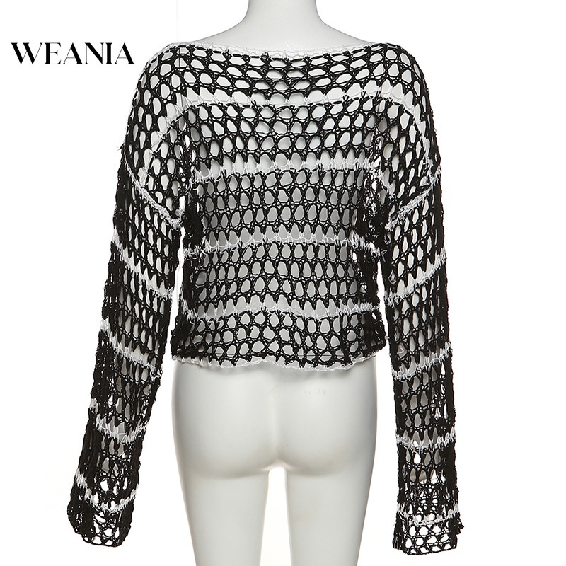 Áo Sweater Dệt Kim Tay Dài Dáng Rộng Màu Sắc Trẻ Trung Xinh Xắn Dành Cho Nữ