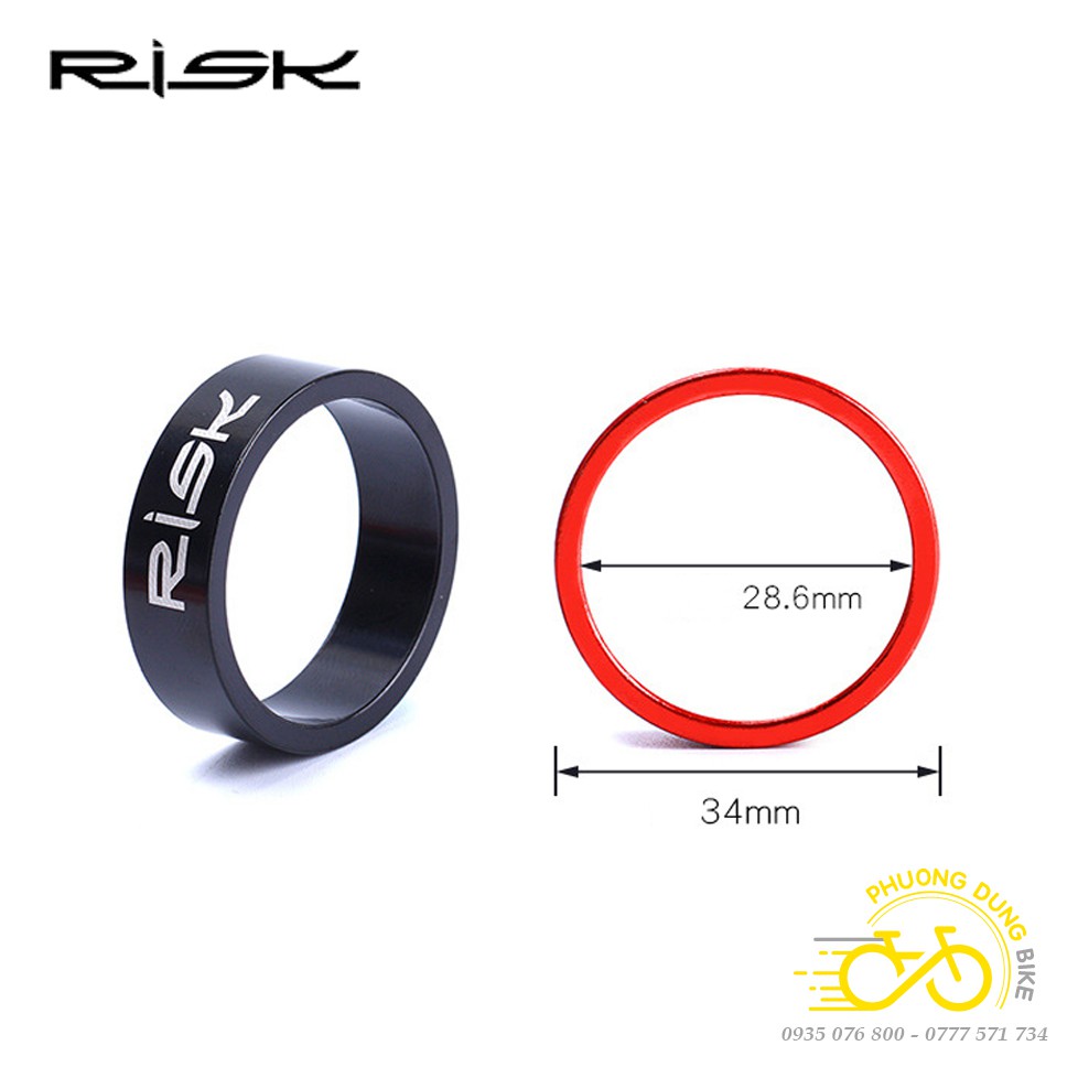 Bộ 4 Vòng chêm cổ nhôm xe đạp RISK 10mm